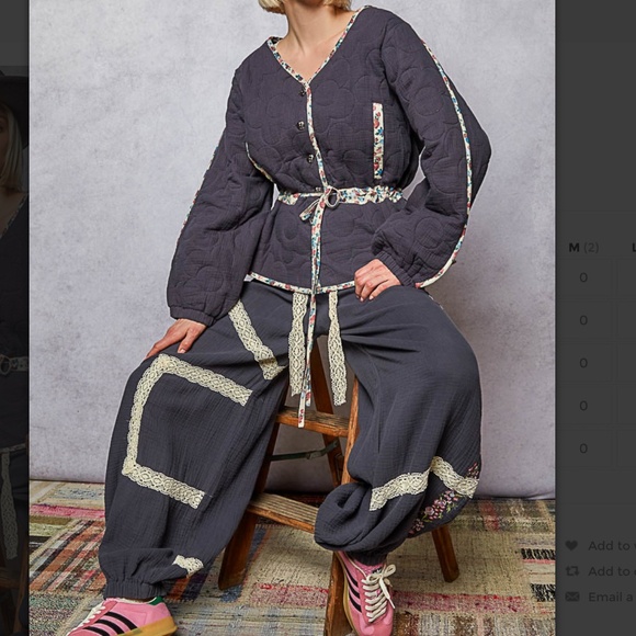 POL “ Braintree 4” POL Double Gauze Joggers with Embroidery Detail SR22 - Picture 2 of 7